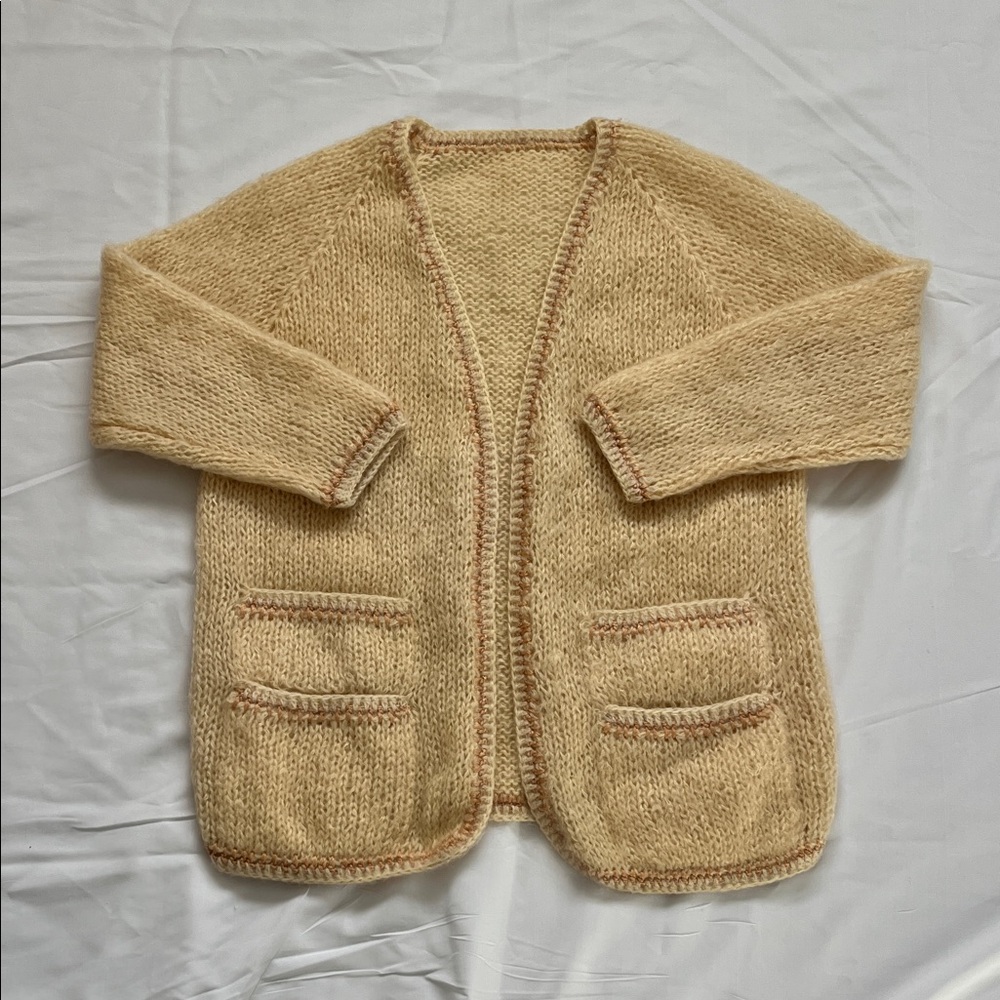Vintage Mohair Cream Yellow Cardigan
